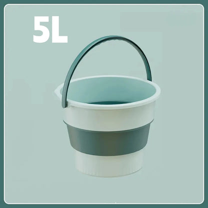 5/10/17L Folding Portable Bucket with Cover Car Wash Fishing Bathroom Tool Silicone Bucket Outdoor Camping Household Supplies