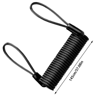 120Cm Motorcycle Scooter Disc Lock Reminder Cable anti Theft Protection Disc Lock Cable Security Steel Wire Spring Helmets Lock