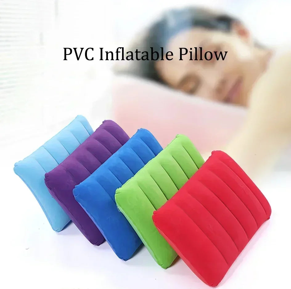 Air Cushion Pillows Outdoor Camping Folding Square Lnflatable Pillows Travel Backrest Plane Head Rest Pillow Camping