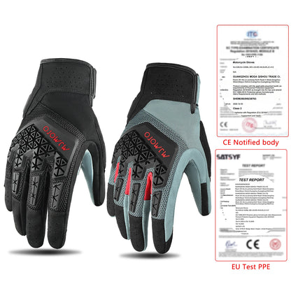 MJMOTO Dirt Bike MTB Bicycle Gloves Motorcycle Adventure Touring Ventilated Gloves Genuine CE Certified Motorbike Racing Glove