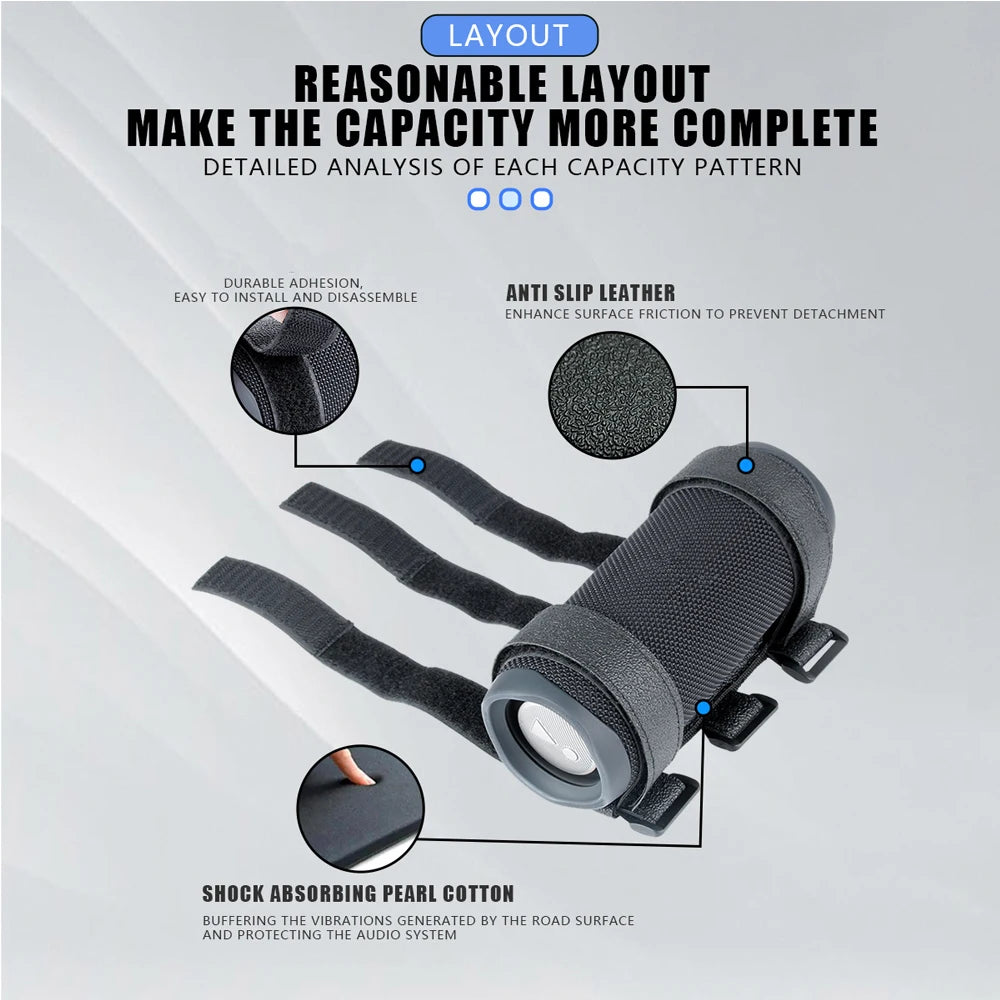 Universal Motorcycle Speaker Mount Bike Strap Holder Adjustable Outdoor Travel Camping Hiking Cycling Water Bottle Holder