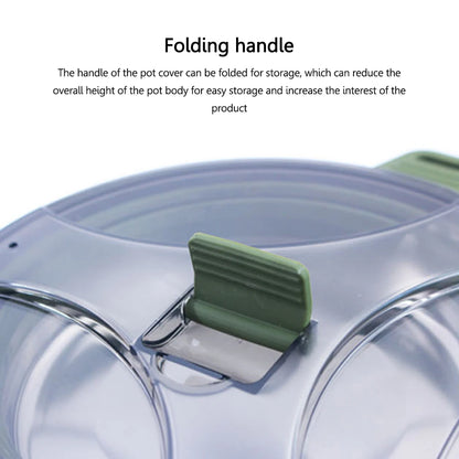Foldable Portable Camping Cook Pot Saving Space Camping Cookware Pot Heat Resistant with Handle for Hiking Backpacking Tableware