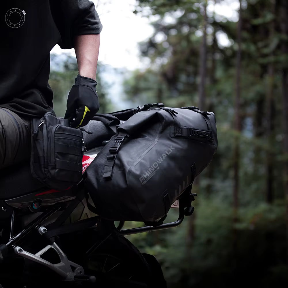 Rhinowalk 28 Liter Waterproof Pannier Bag for Motorcycle Adventure High Quality Motorbike Saddle Drypack-Pair