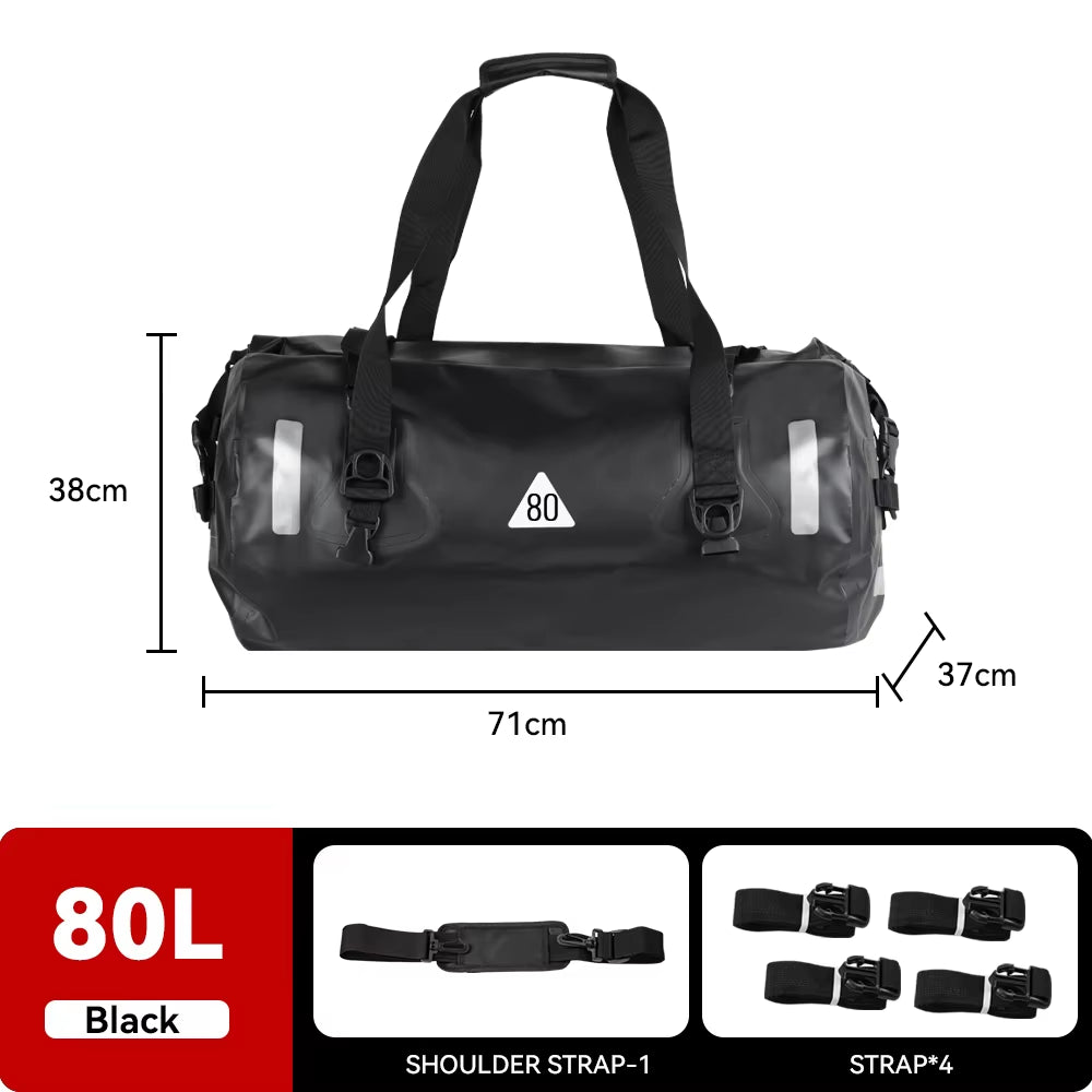 Universal Motorcycle Bags Waterproof Bag 40L 80L/90L Motorbike Dry Duffel Bag for Travel,Motorcycling, Cycling,Hiking,Camping