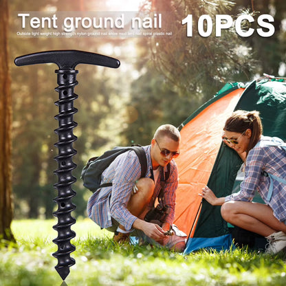 10Pcs/Pack Tent Pegs Ground Nails Outdoor Camping Peg Screw Anchor Stakes Hiking Tent Pins Windproof Tent Accessories 14.5X7Cm