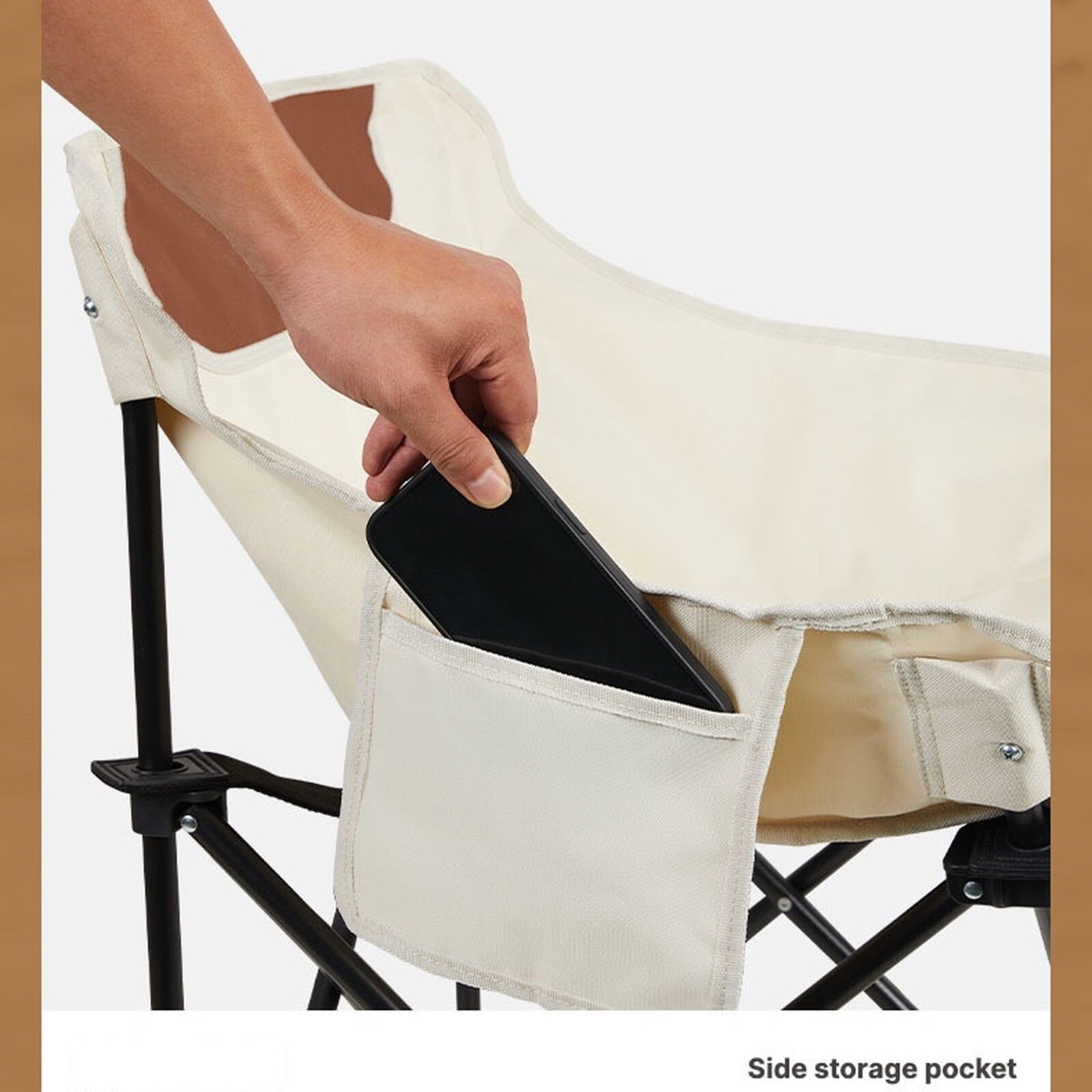 Canvas Camping Chairs 2PC Lightweight Folding Chairs - Pockets & Carry Bag