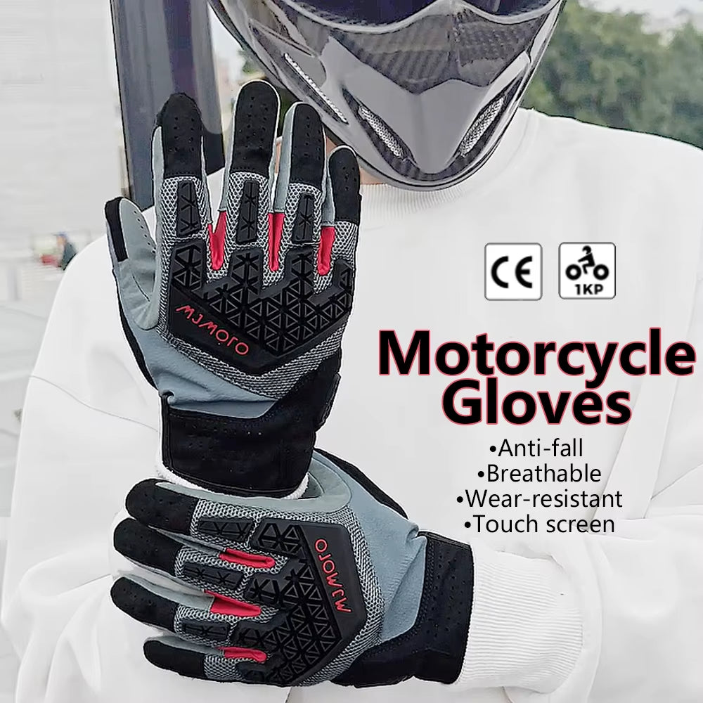 MJMOTO Dirt Bike MTB Bicycle Gloves Motorcycle Adventure Touring Ventilated Gloves Genuine CE Certified Motorbike Racing Glove