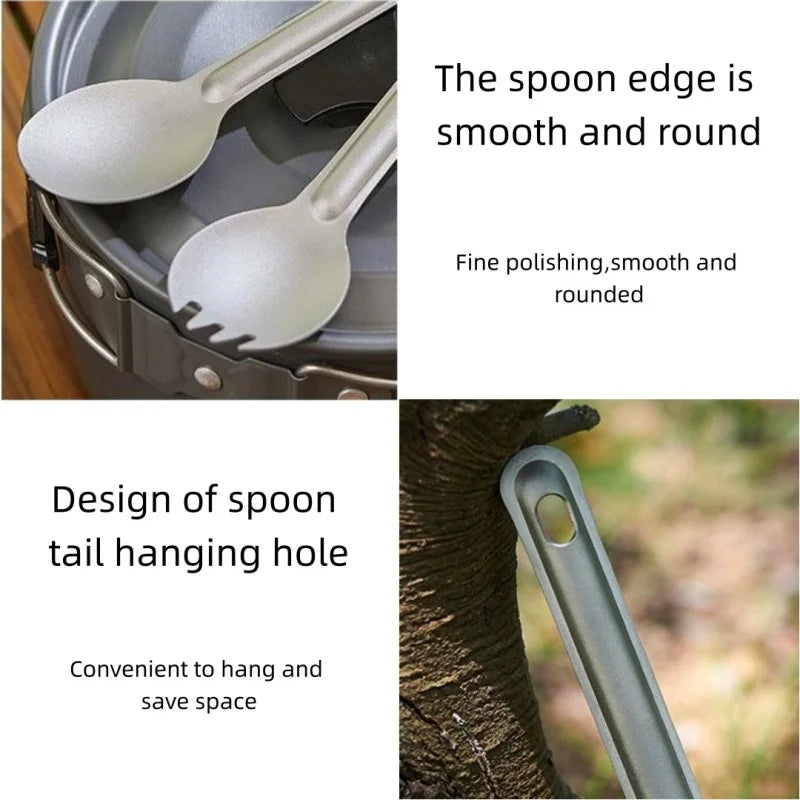 Titanium Camping Spork Spoon Portable Lightweight Outdoor Utensil for Picnic Camping Hiking Camping Equipment