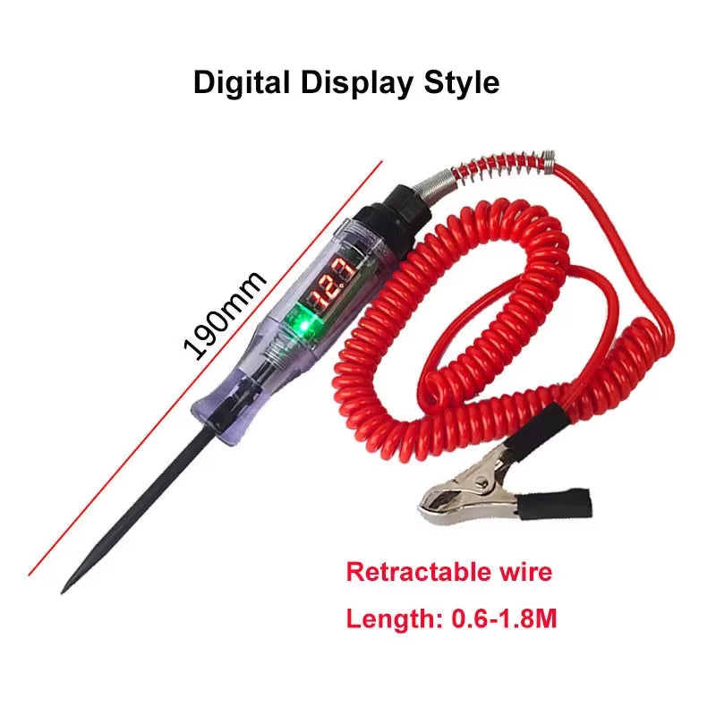 Car Truck Voltage Circuit Tester 6V 12V 24V Auto Car Diagnostic Probe Test Pen Light Bulb Electric Measuring Pen Repair Tools