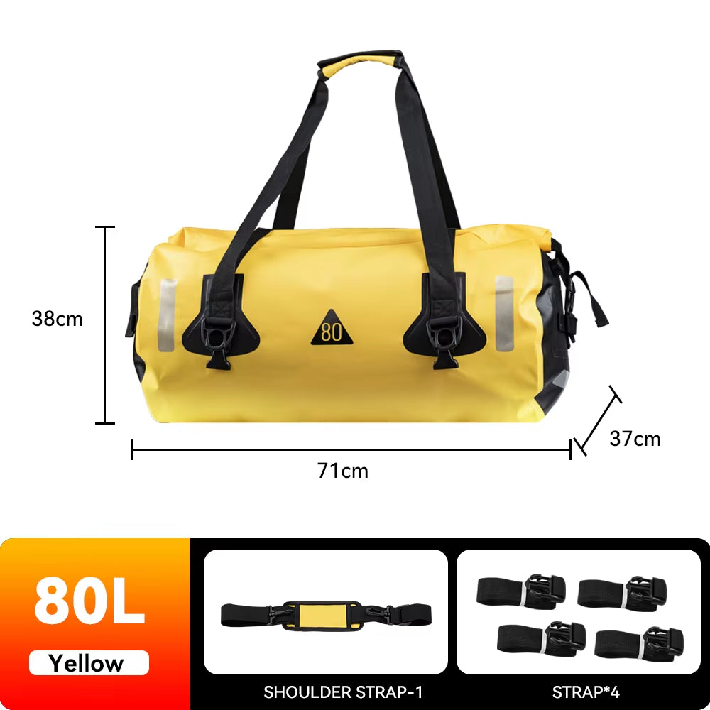 Universal Motorcycle Bags Waterproof Bag 40L 80L/90L Motorbike Dry Duffel Bag for Travel,Motorcycling, Cycling,Hiking,Camping