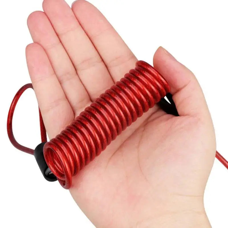 120Cm Motorcycle Scooter Disc Lock Reminder Cable anti Theft Protection Disc Lock Cable Security Steel Wire Spring Helmets Lock