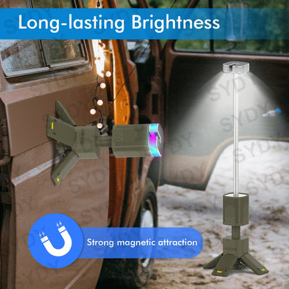 Camping Lantern 14000Mah Rechargeable Telescopic Lighting Magnetic Stand with Speaker Portable Waterproof Outdoor LED Flashlight