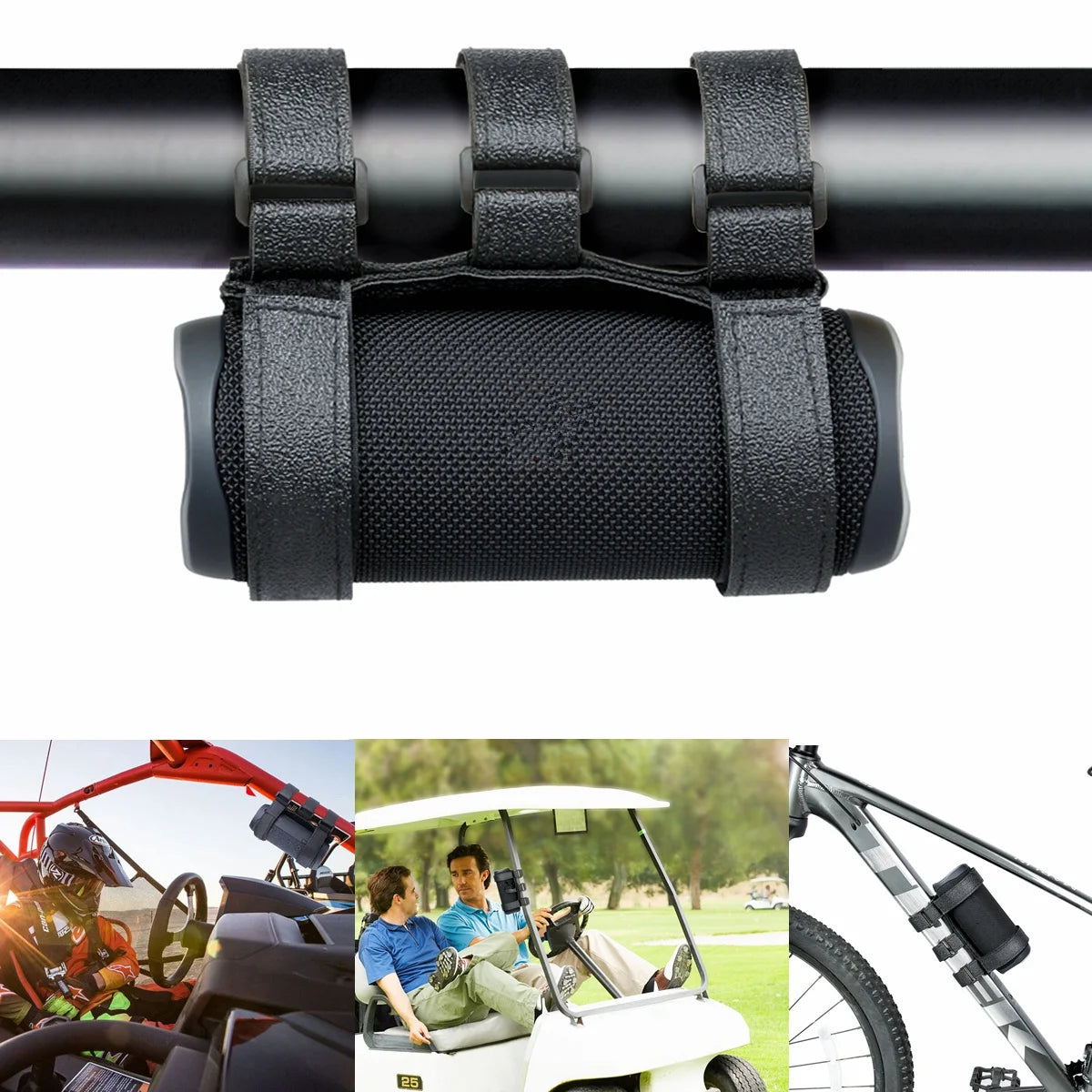 Universal Motorcycle Speaker Mount Bike Strap Holder Adjustable Outdoor Travel Camping Hiking Cycling Water Bottle Holder