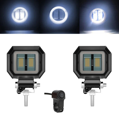 Motorcycle Headlights round Angel Eye Additional Motorcycle Led Lights Spotlights Auxiliary Fog Lights Motorcycle Accessories