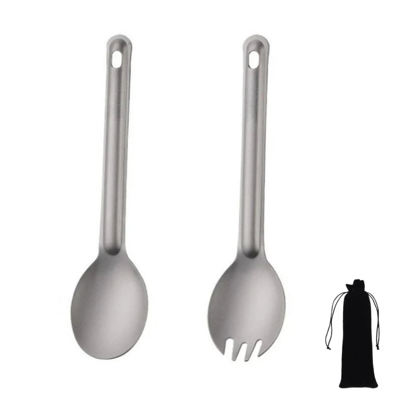 Titanium Camping Spork Spoon Portable Lightweight Outdoor Utensil for Picnic Camping Hiking Camping Equipment