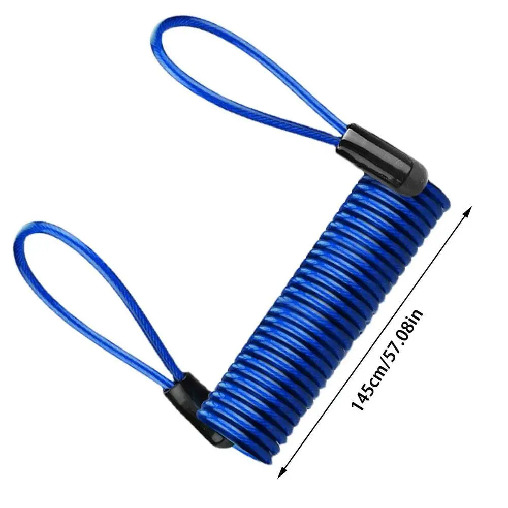 120Cm Motorcycle Scooter Disc Lock Reminder Cable anti Theft Protection Disc Lock Cable Security Steel Wire Spring Helmets Lock