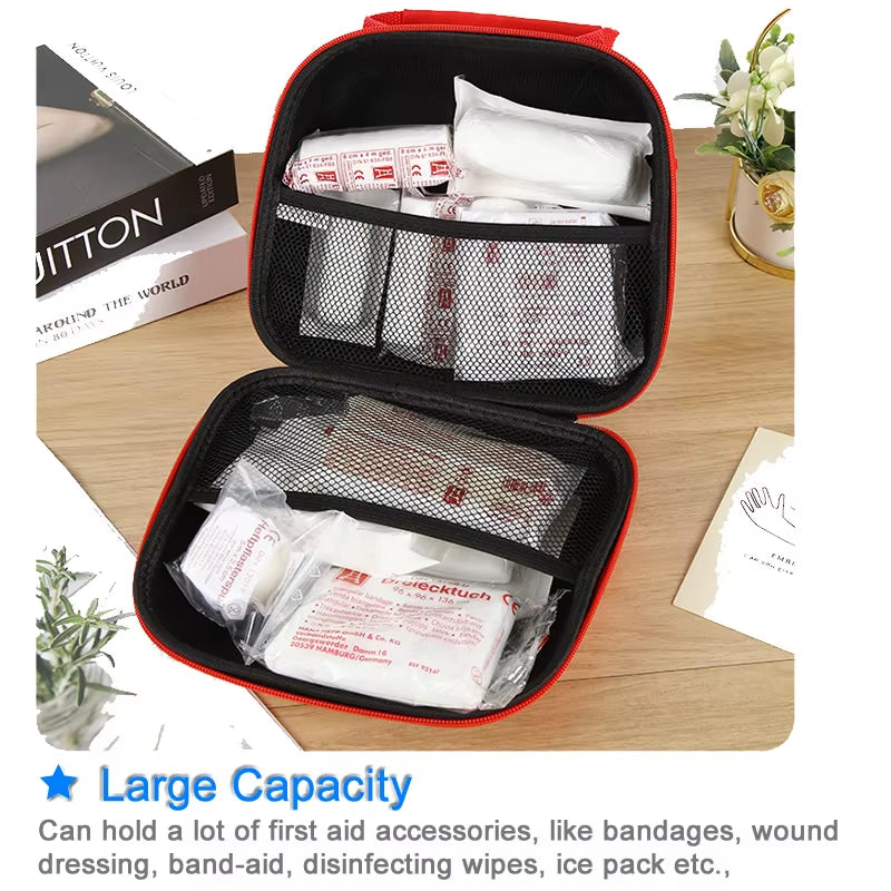 Portable First Aid Kit Bag Water Resistant Emergency Kit Bag Shoulder Strap for Hiking Travel Home Car Emergency Treatment