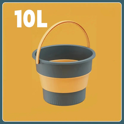 5/10/17L Folding Portable Bucket with Cover Car Wash Fishing Bathroom Tool Silicone Bucket Outdoor Camping Household Supplies