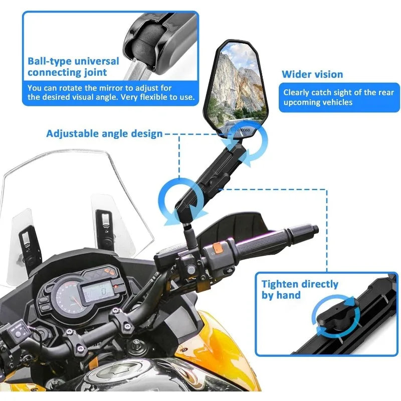 For 390 790 890 ADV Adventure Motorcycle West Wind Rearview Mirror ADVENTURE MIRROR KIT Foldable Mirrors Ball Stud With