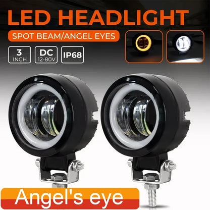 Motorcycle Headlights round Angel Eye Additional Motorcycle Led Lights Spotlights Auxiliary Fog Lights Motorcycle Accessories