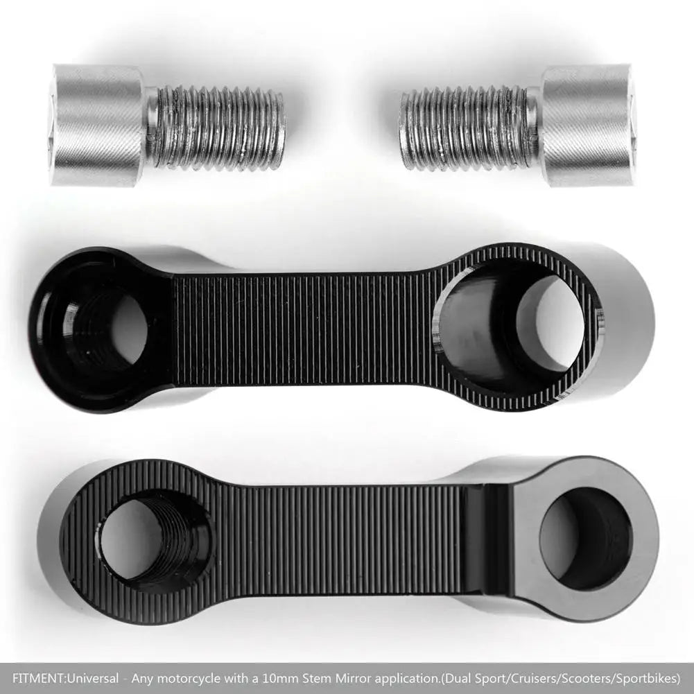 Motorcycle Mirror Extenders Motorcycle Rearview Adapter Mirror Riser Extender Black Motorcycle Rearview Mirror Extenders