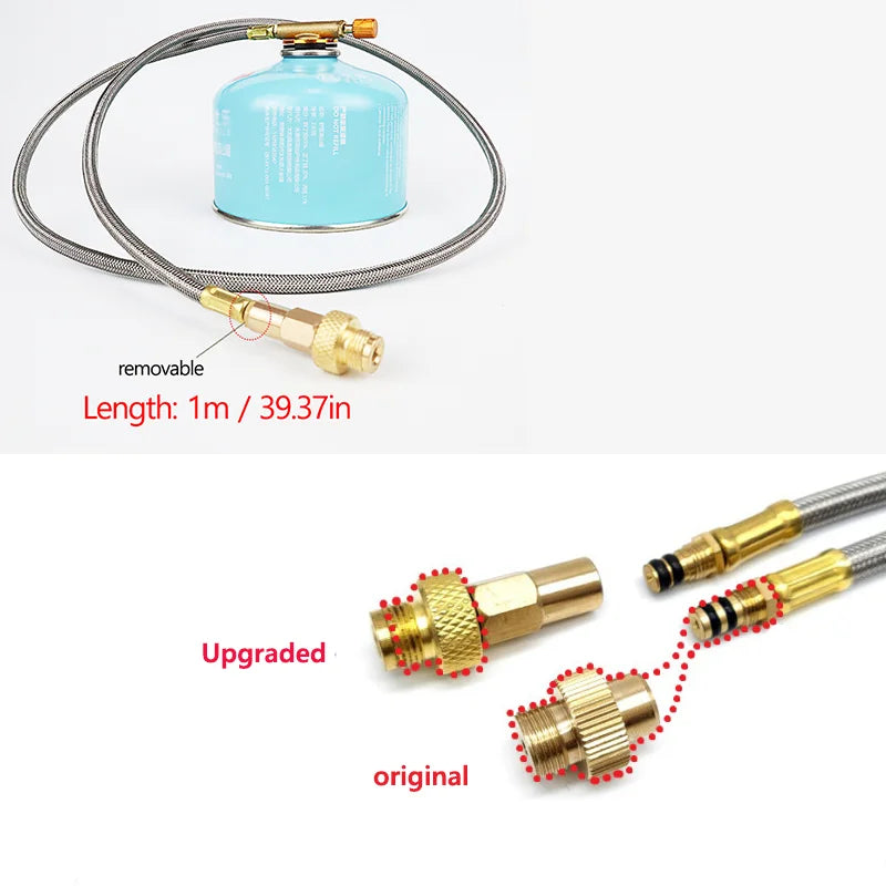 Outdoor Camping Stove Butane Gas Adapter Split Stove Converter Connection Hose Outdoor Cooking Camping Equipment Accessories