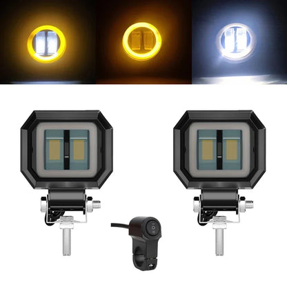 Motorcycle Headlights round Angel Eye Additional Motorcycle Led Lights Spotlights Auxiliary Fog Lights Motorcycle Accessories