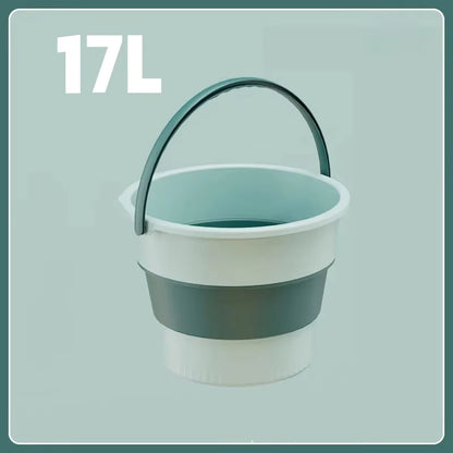 5/10/17L Folding Portable Bucket with Cover Car Wash Fishing Bathroom Tool Silicone Bucket Outdoor Camping Household Supplies
