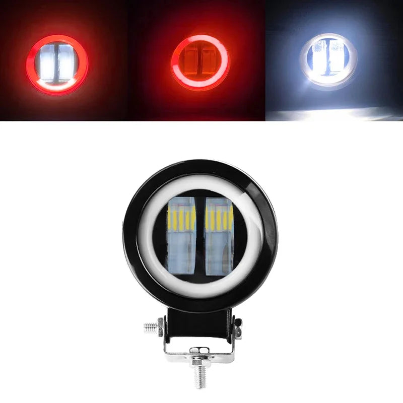 Motorcycle Headlights round Angel Eye Additional Motorcycle Led Lights Spotlights Auxiliary Fog Lights Motorcycle Accessories