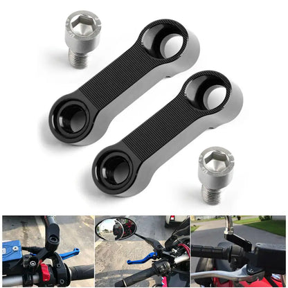 Motorcycle Mirror Extenders Motorcycle Rearview Adapter Mirror Riser Extender Black Motorcycle Rearview Mirror Extenders