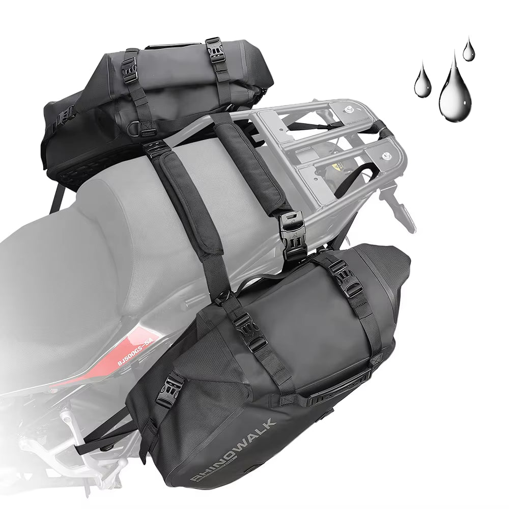 Rhinowalk 28 Liter Waterproof Pannier Bag for Motorcycle Adventure High Quality Motorbike Saddle Drypack-Pair