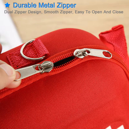 Portable First Aid Kit Bag Water Resistant Emergency Kit Bag Shoulder Strap for Hiking Travel Home Car Emergency Treatment