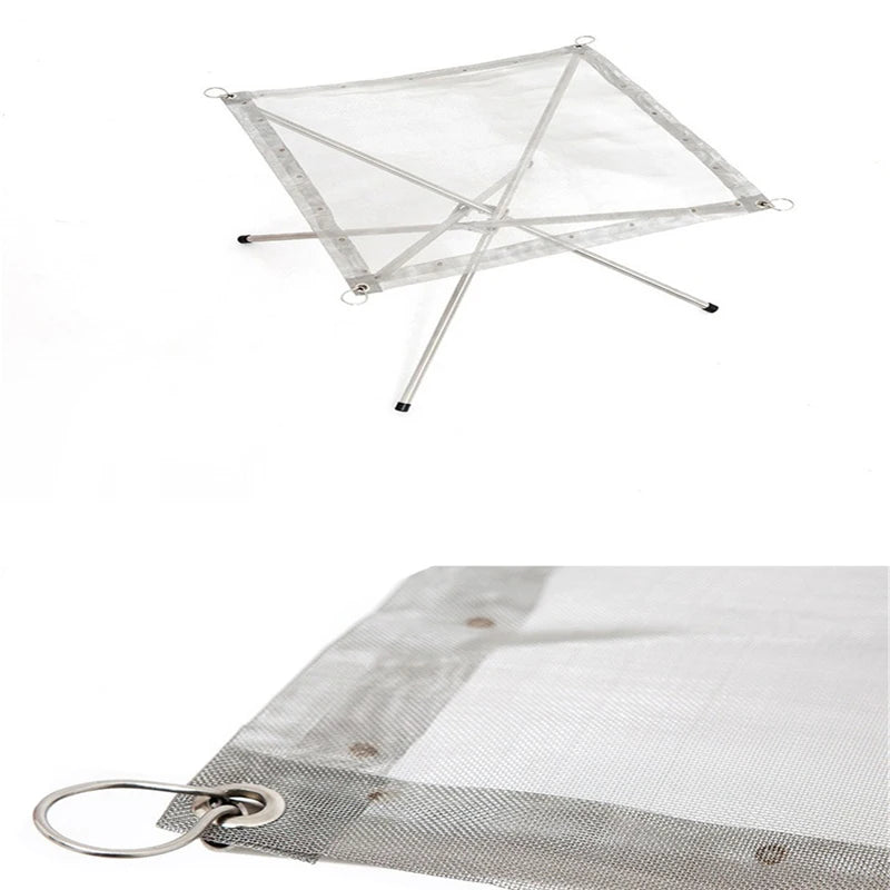 Portable Outdoor Fire Pit Collapsing Steel Mesh or Fire Stand Stove Shelf for Wood Heater Camping Supplies Backyard Garden