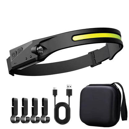1/2/3PCS LED Induction Headlamp Camping Search Light USB Rechargeable Headlight Led Head Torch Work Light with Built-In Battery
