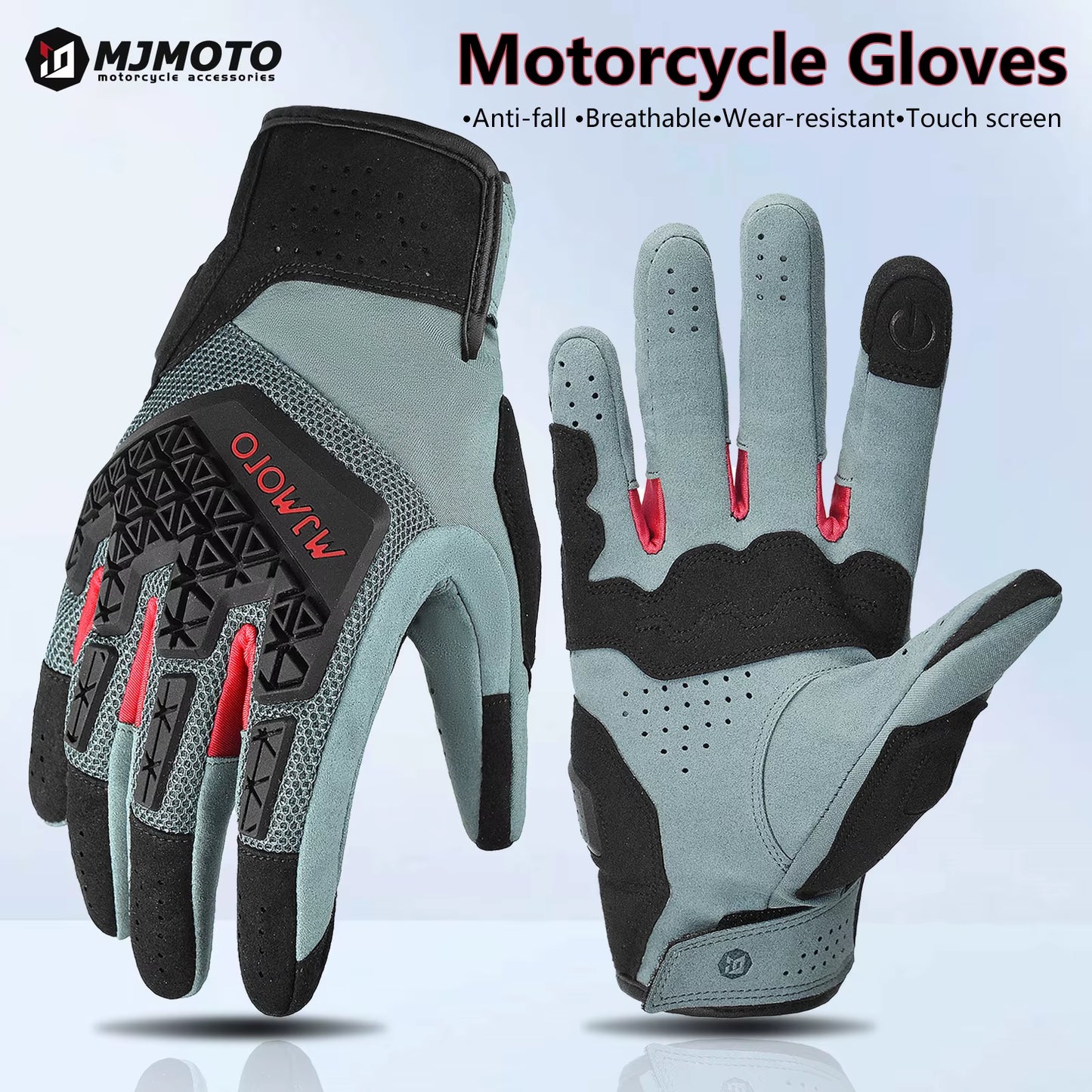 MJMOTO Dirt Bike MTB Bicycle Gloves Motorcycle Adventure Touring Ventilated Gloves Genuine CE Certified Motorbike Racing Glove