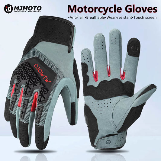 MJMOTO Dirt Bike MTB Bicycle Gloves Motorcycle Adventure Touring Ventilated Gloves Genuine CE Certified Motorbike Racing Glove