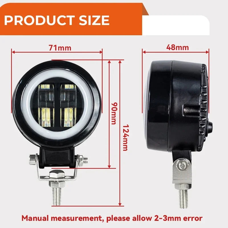 Motorcycle Headlights round Angel Eye Additional Motorcycle Led Lights Spotlights Auxiliary Fog Lights Motorcycle Accessories