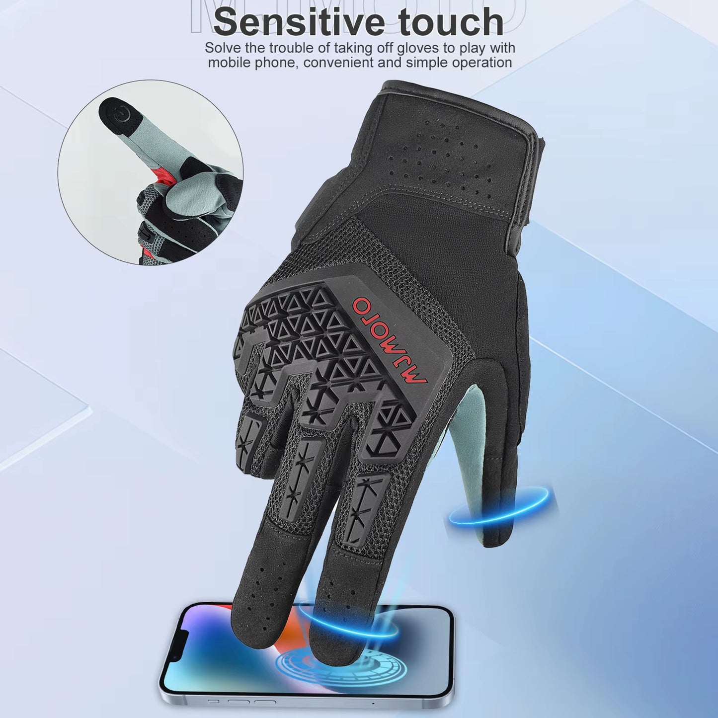MJMOTO Dirt Bike MTB Bicycle Gloves Motorcycle Adventure Touring Ventilated Gloves Genuine CE Certified Motorbike Racing Glove