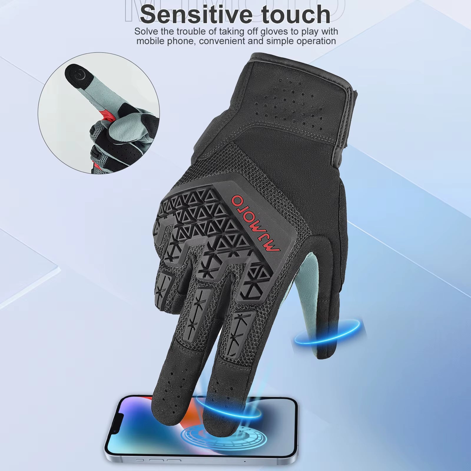 MJMOTO Dirt Bike MTB Bicycle Gloves Motorcycle Adventure Touring Ventilated Gloves Genuine CE Certified Motorbike Racing Glove