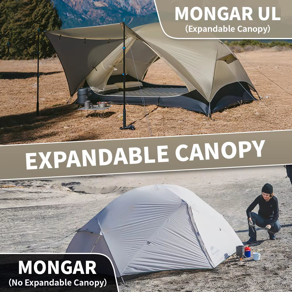 Mongar UL PRO 1-3 People Tent 20D Ultralight Travel Waterproof Hiking Survival Outdoor Camping Portable Sun Shelter