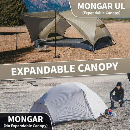 Mongar UL PRO 1-3 People Tent 20D Ultralight Travel Waterproof Hiking Survival Outdoor Camping Portable Sun Shelter