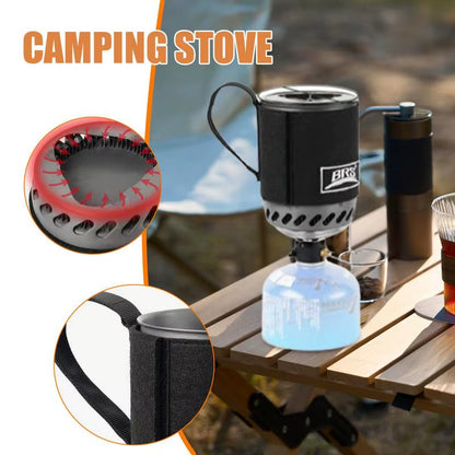 BRS 61 Jet Boil Camping Pot Stove with Heat Exchanger Portable Gas Stove Quick Burn Coffee Cup Furnace Backpacking Camp Burner