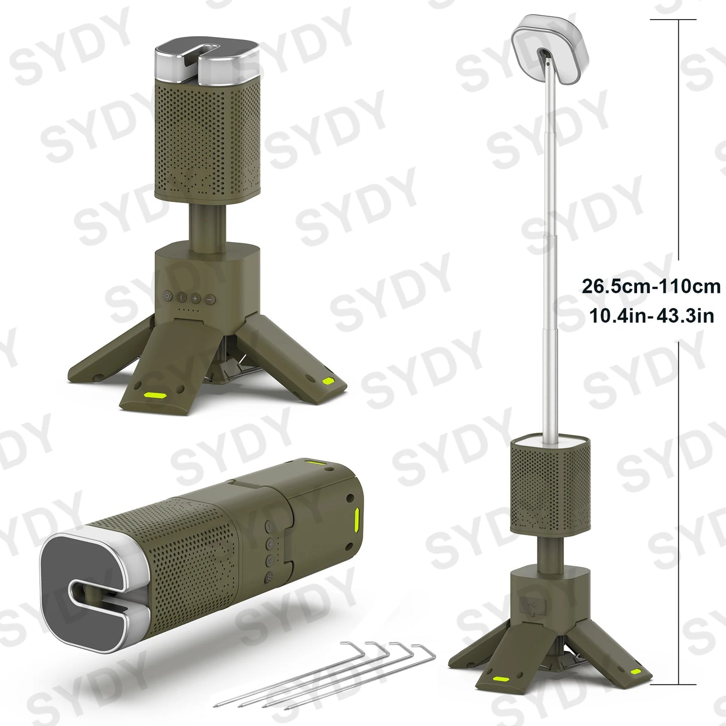 Camping Lantern 14000Mah Rechargeable Telescopic Lighting Magnetic Stand with Speaker Portable Waterproof Outdoor LED Flashlight