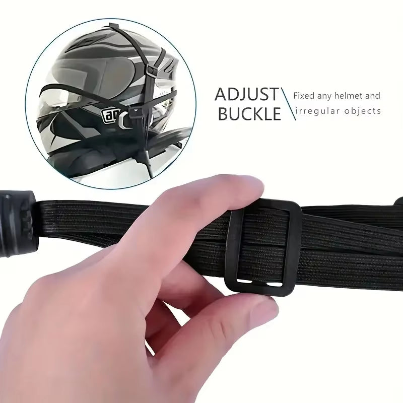 1Pc Motorcycle Elastic Suitcase with Safety Hook-Versatile Helmet Mesh Gear Transport Durable and Sleek for Daily Travel