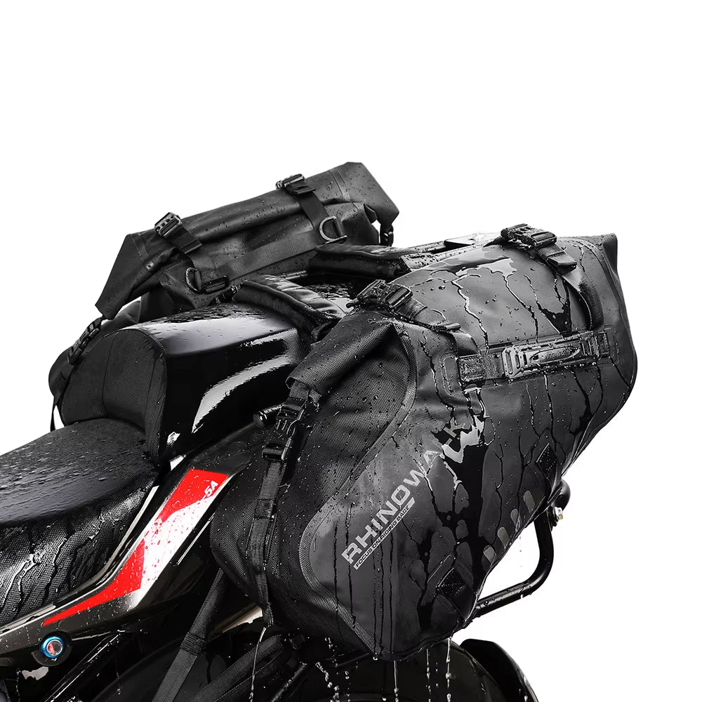 Rhinowalk 28 Liter Waterproof Pannier Bag for Motorcycle Adventure High Quality Motorbike Saddle Drypack-Pair